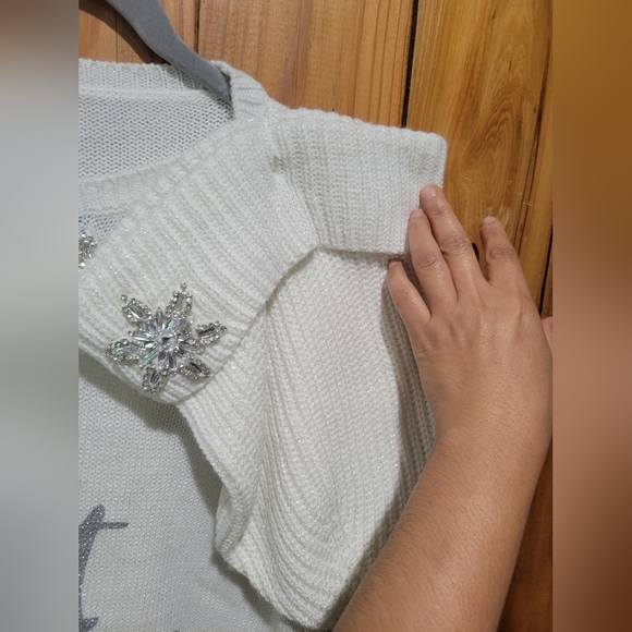 Let It Snow Sweater with Faux Fur Cuffs - Picture 6 of 14